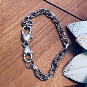 Brighton ABC Oval Link Silver Charm Bracelet